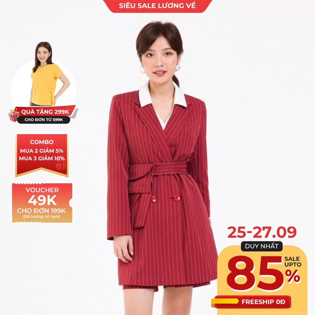 Áo vest cổ 2 ve túi cài VIENTRAN V65B20T006 (Nhiều màu)