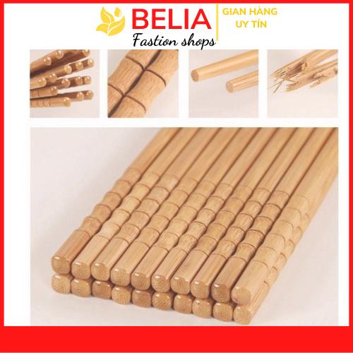 (K HÓA CHẤT) Đôi đũa gỗ tre tự nhiên khắc hoa văn thủ công (Follow shop để nhận mã giảm giá) BELIA DT1