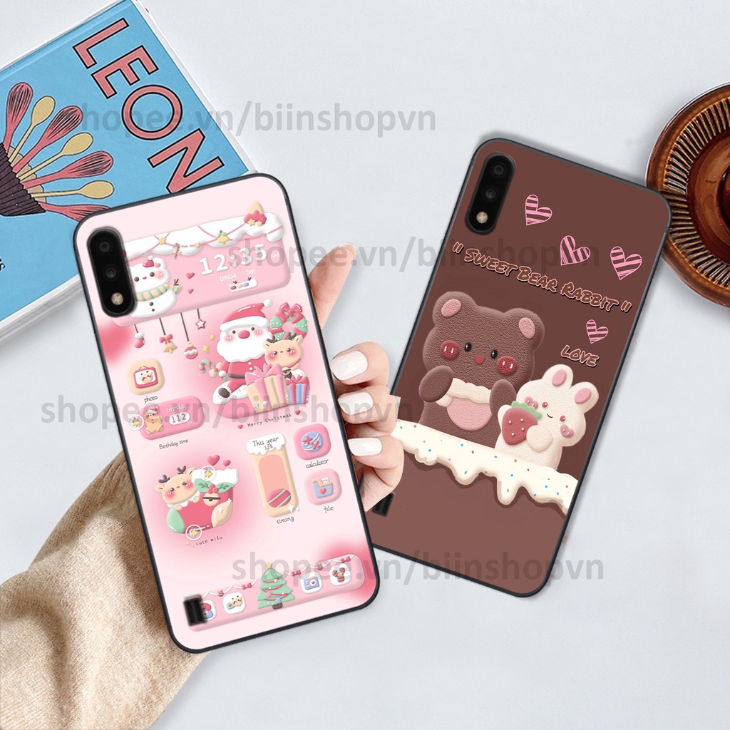 Ốp Samsung A01 / A02 in hình gấu chocolate kẹo ngọt siêu đẹp siêu xinh