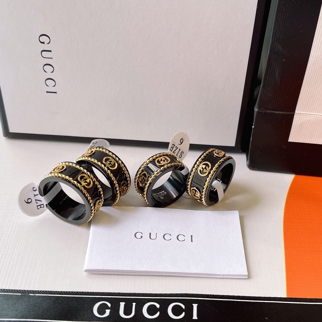 Nhẫn Thép Titan Trang Sức Thời Trang Gucci Cho Nam Và Nữ Senior Quý Phái Trang Trí Văn Phòng Chống Nước Và Rỉ Sét