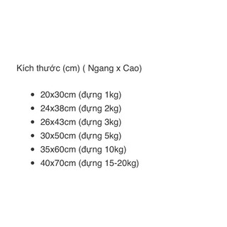 1kg/3kg Túi 2 quai đủ size
