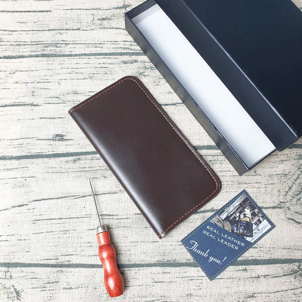 Ví dài mini nam nữ siêu mỏng da bò thật WL118VB  -100% da bò thật, BH 3 năm