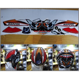 Decal dán mũ bảo hiểm 3/4 Repsol
