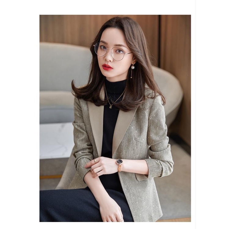 Áo Khoác Blazer Dáng Ôm Thời Trang Công Sở Thanh Lịch Cho Nữ