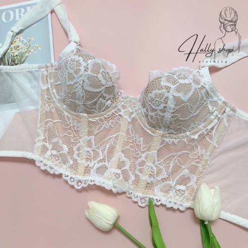 Áo corset ren quai lưới áo ngực có gọng và mút đệm áo thiết kế cao cấp sexy HL008