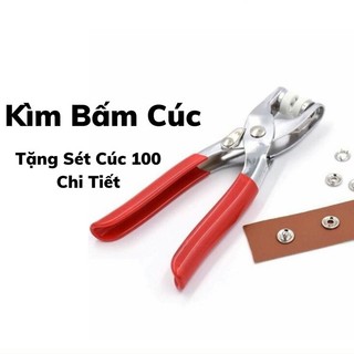 Sét kìm bấm cúc đa năng kèm 100 cúc bấm