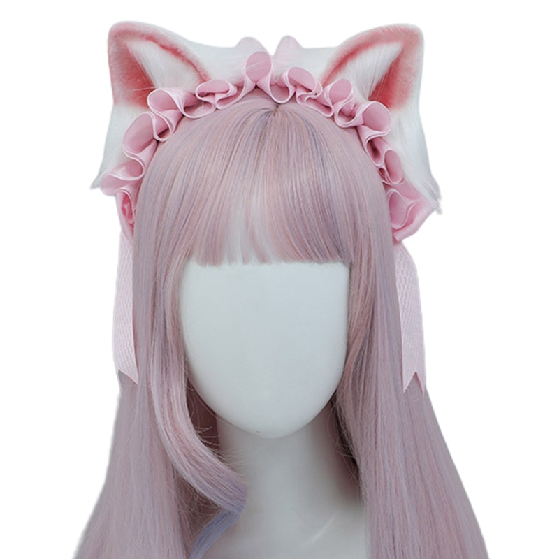 Flgo Băng Đô Tai Mèo Màu Hồng Ngọt Ngào Rửa Mặt Cho Học Sinh