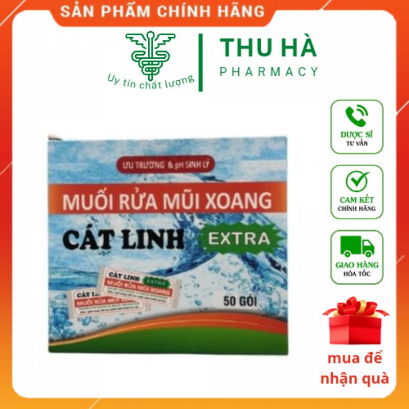 Muối rửa mũi Cát Linh extra hộp 50 gói