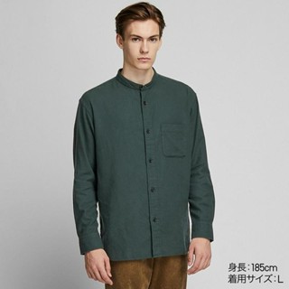 Áo sơ mi flanel UNQL cổ trụ túi ngực