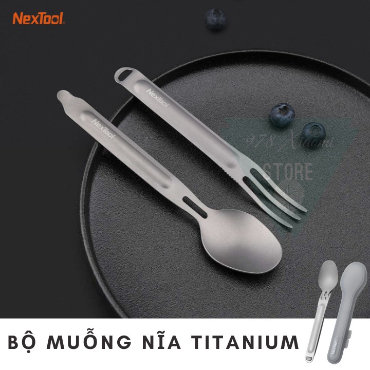 Bộ thìa nĩa titanium Xiaomi Nextool - Bộ muỗng nĩa du lịch Xiaomi