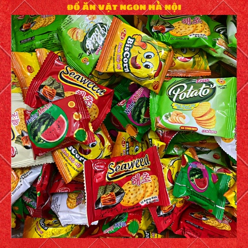 Đồ ăn vặt bánh quy mix vị 500g bánh kẹo ăn vặt đảm bảo chất lượng