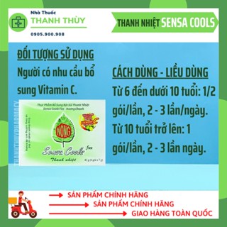 Bột Sủi Sensa Cools Hỗ Trợ Thanh Nhiệt, Bổ Sung Vitamin C Hộp 6 Gói X 7G