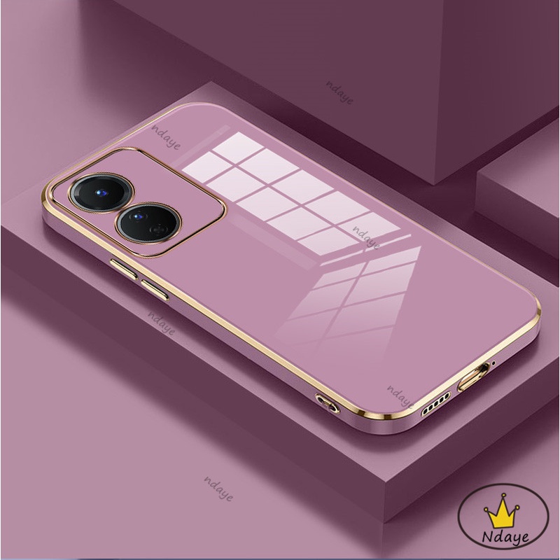 Ốp Lưng VIVO Y02S Y16 Y21 Y15S Y01 Y15A Y21S Y33T Y33S T1X Y20 Y20S Y12S Y12A Y35 2ZB Ốp Điện Thoại Viền Thẳng Màu Macaron Cho NDYZB