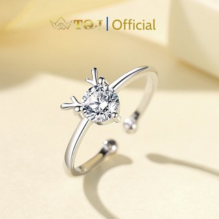 Nhẫn bạc đôi tqj-nzw24, nhẫn bạc 925, nhẫn bạc thời trang, nhẫn bạc sừng nai đính đá cao cấp
