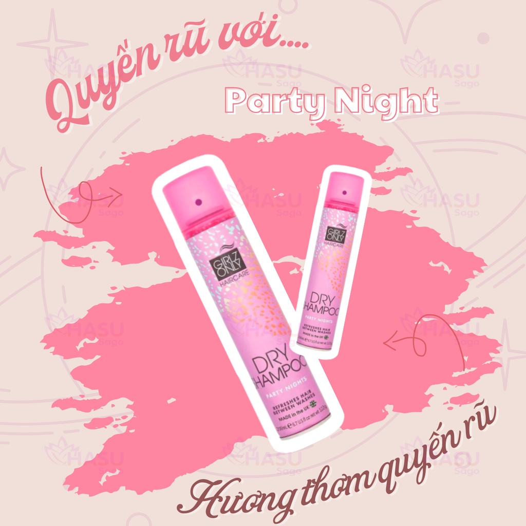 Dầu Gội Khô Girlz Only Tóc Bồng Bềnh Tức Thì 200ml Dry Shampoo Dazzling Volume