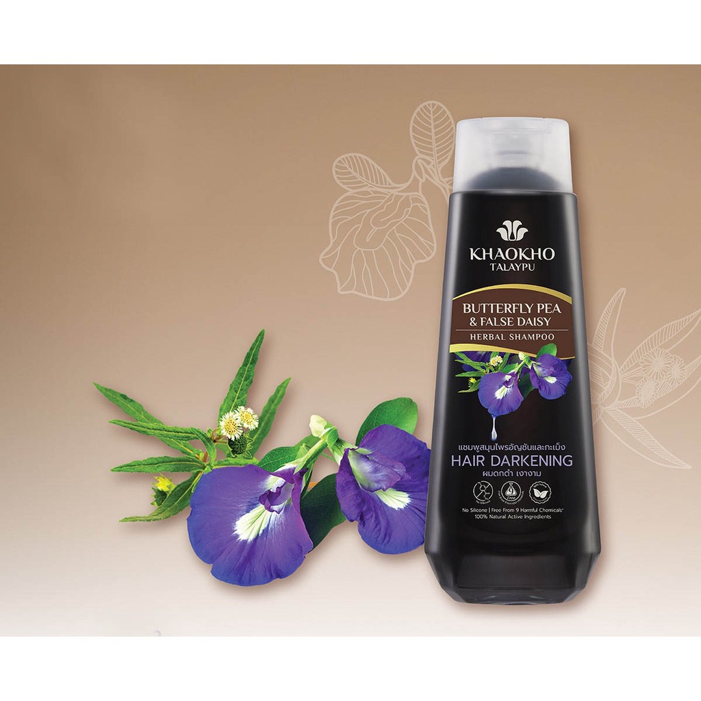 Dầu Gội Thảo Dược Khaokho Talaypu Hoa Đậu Biếc Và Hàn Liên Thảo 330ml
