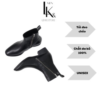 Giày Zip Boot Giày da nam - Da bò nhập khẩu nguyên tấm - Đế cao su đuc nguyên khối - Bảo hành 12 tháng