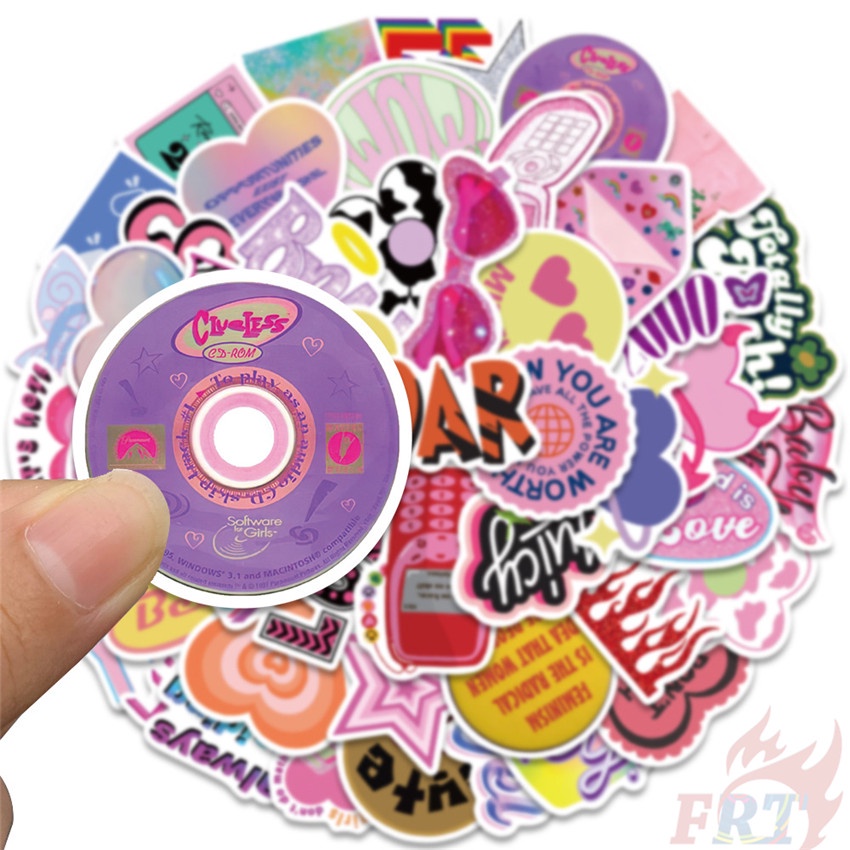Bộ 100 Cái ❉ Sticker Dán Trang Trí Màu Hồng Xinh Xắn Đáng Yêu ❉ Sticker Dán Tường Chống Thấm Nước Họa Tiết Doodle Hợp Thời Trang