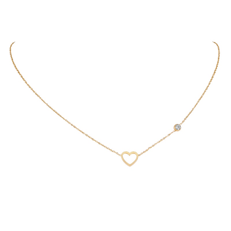 Vòng cổ Vnox dạng chuỗi xích mảnh tinh tế với CZ khối vàng bằng thép không gỉ cao cấp cho nữ