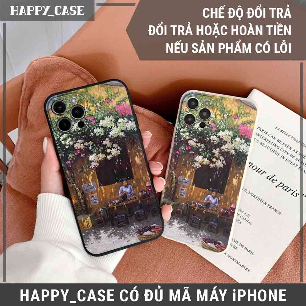 Ốp iPhone SD2013 Hình Quán Trà Đá Tranh Sơn Dầu Chống Sốc iPhone Happy Case
