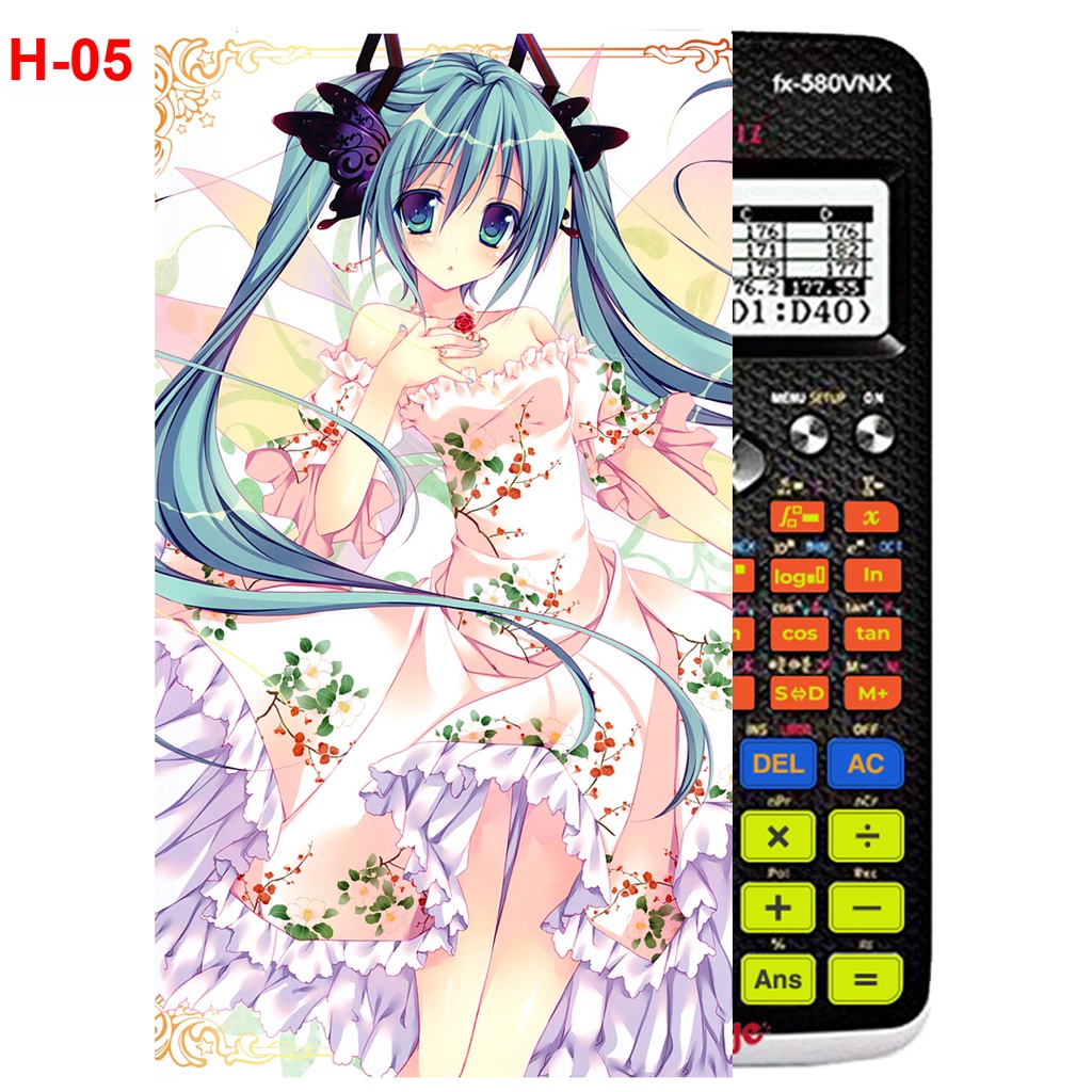 Decal Máy tính CASIO fx570, fx580...anime Vocaloid nhân vật Hatsune Miku