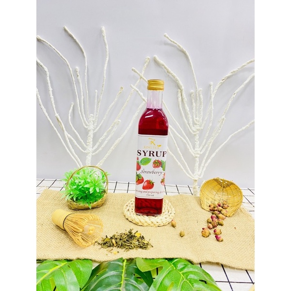 SIRO DÂU TÂY KING TEA(Sirup Strawberry)chai 520ml