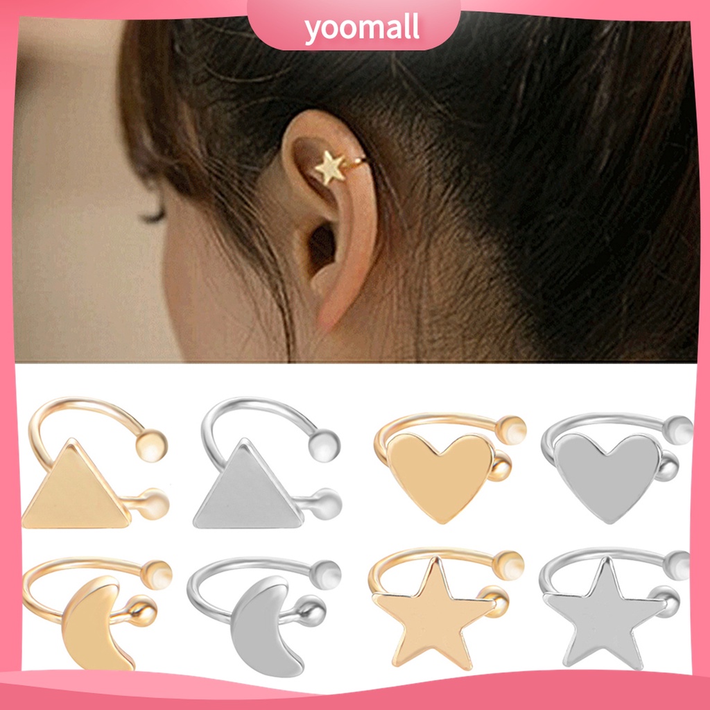 Khuyên tai đeo vành tai bằng hợp kim nhiều hình dáng xinh đẹp phong cách Hàn Quốc