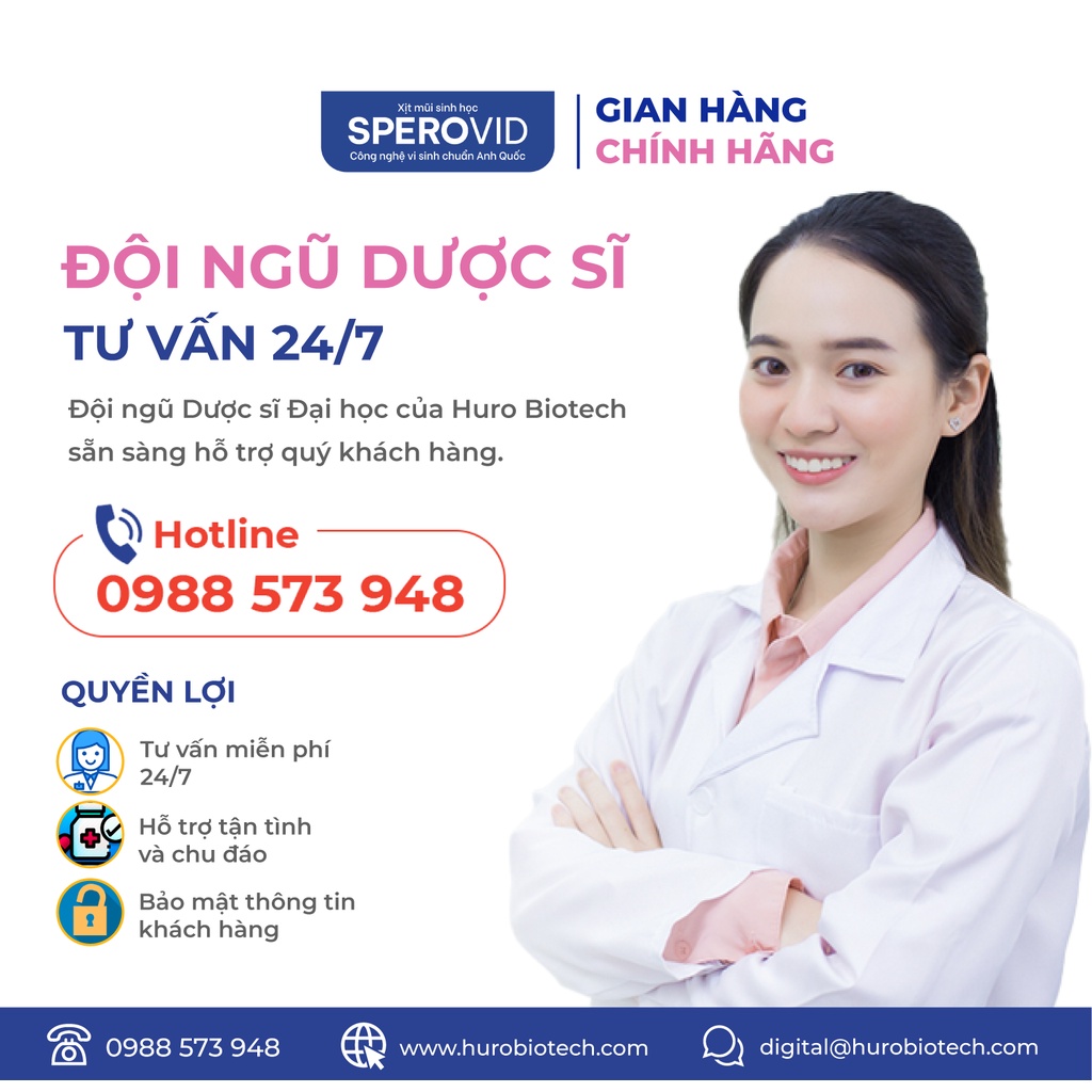 Xịt mũi sinh học Sperovid cho trẻ em 10ml