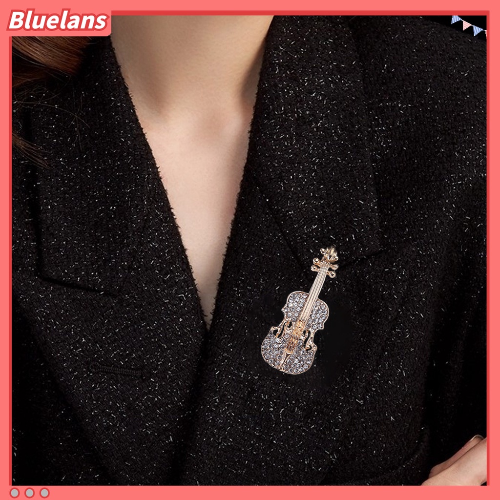 Trâm Cài Áo Hình Đàn Violin Đính Đá Lấp Lánh 48h