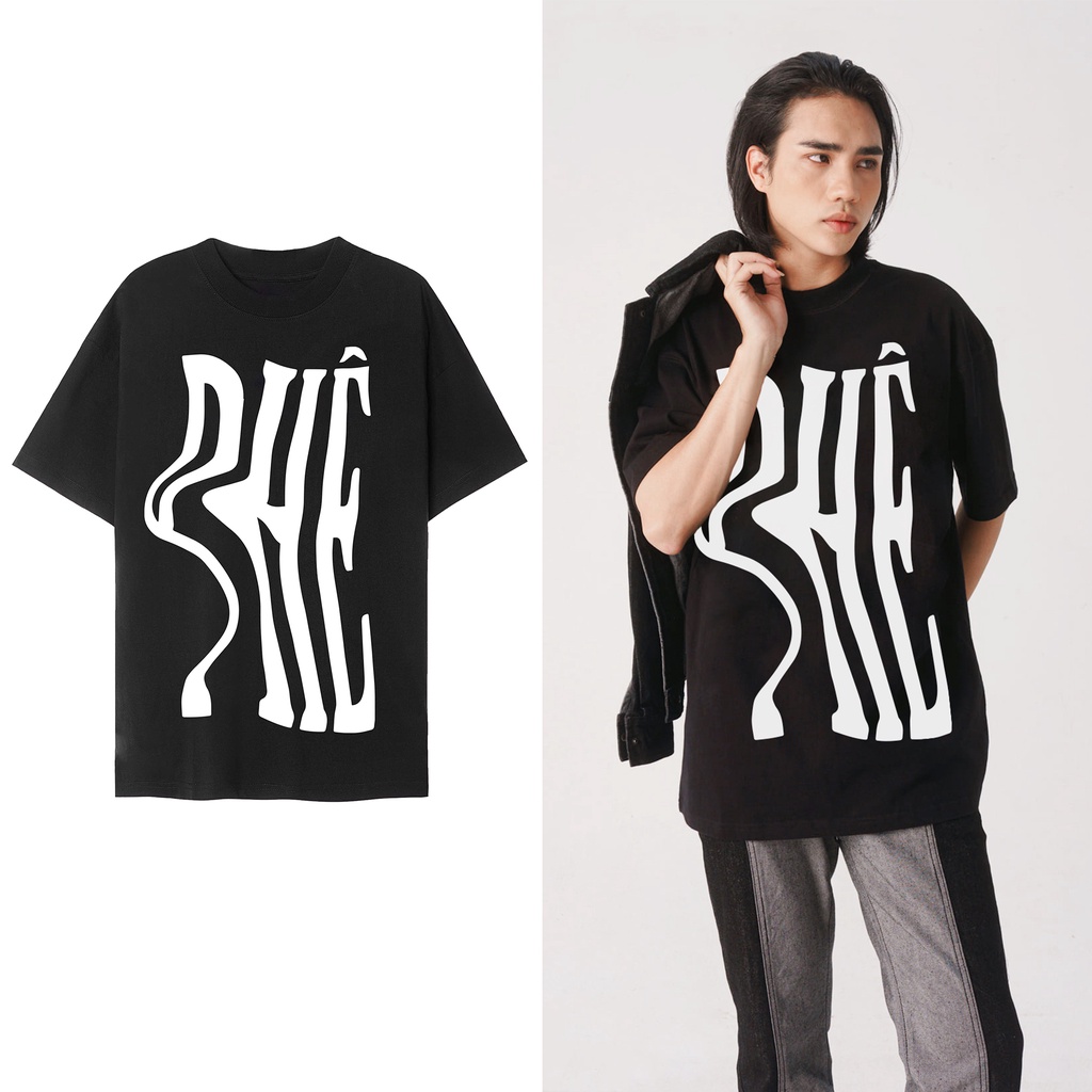 Áo chữ Phê mặc phong cách trẻ trung, vải cao cấp nam nữ mặc form cực đẹp