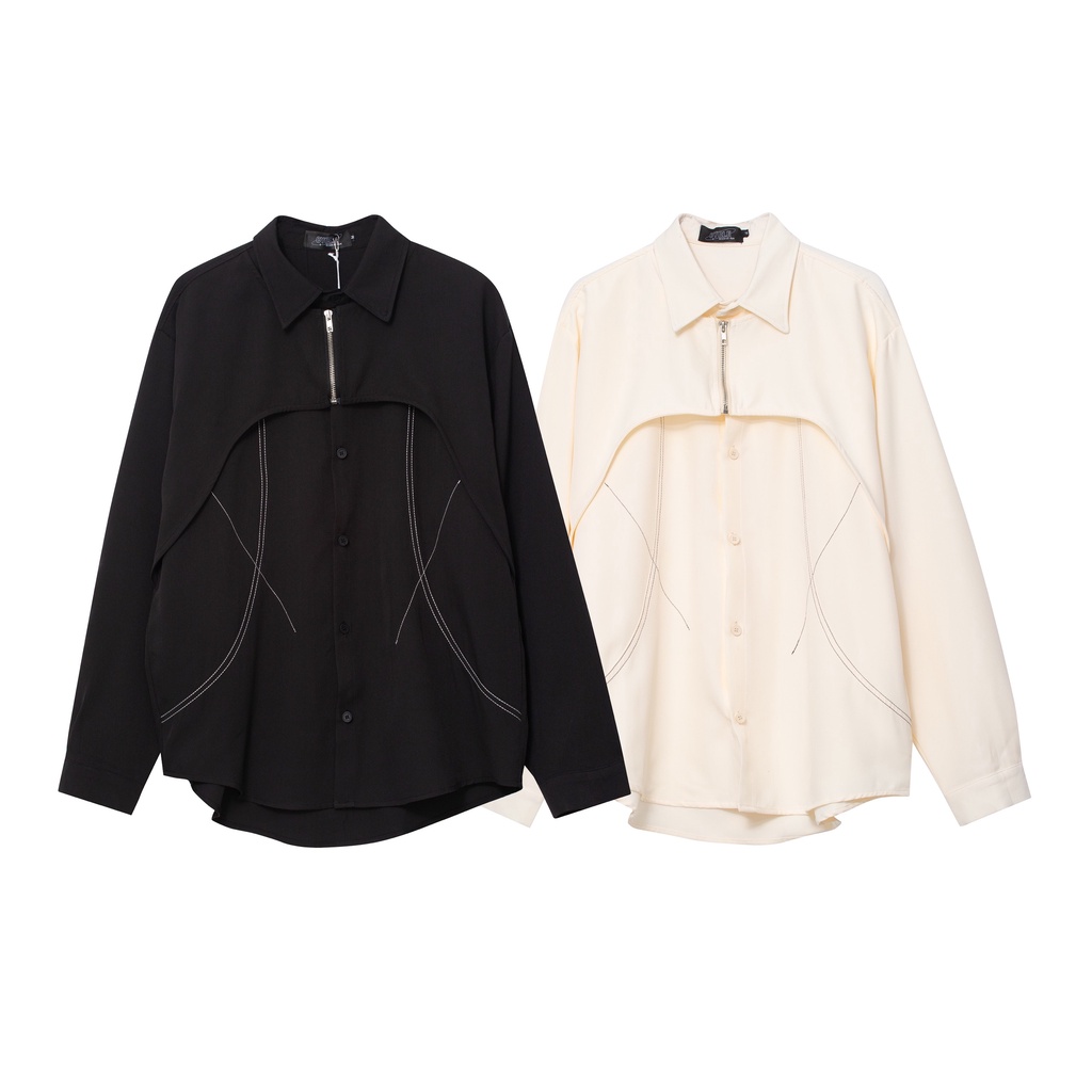 Sơ Mi Thiết Kế Dài Tay Unisex Phong Cách Street Style Hàng Trung Cao Cấp 9T5SM1