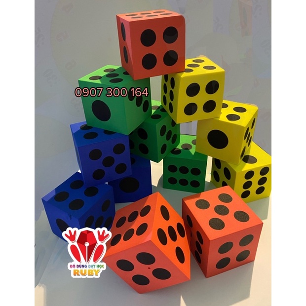 Xúc xắc bằng mút to 6.3cm