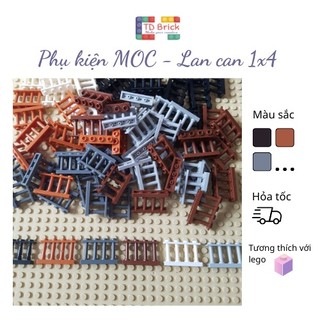Phụ kiện lego, moc, combo 5 lan can, 1x4