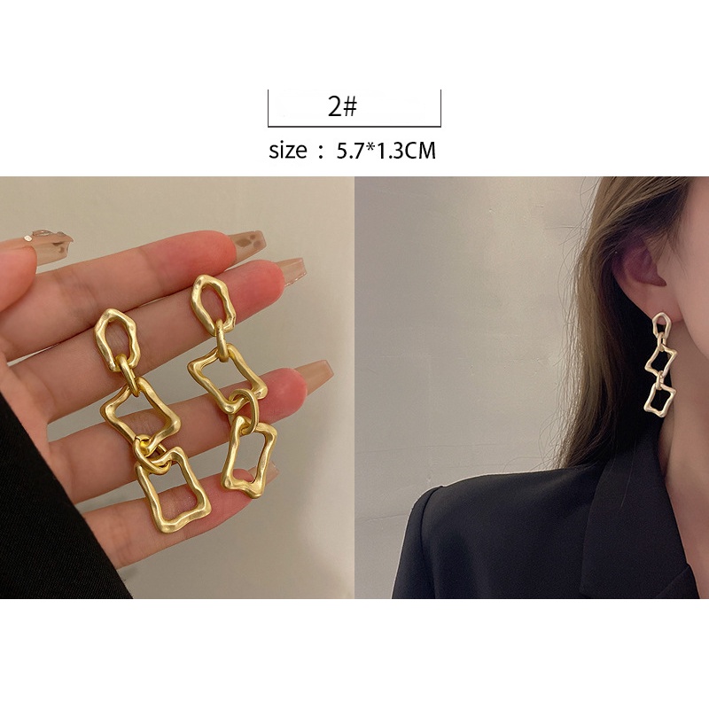 Khuyên Tai Kim Loại Đơn Giản Phong Cách retro Cá Tính
