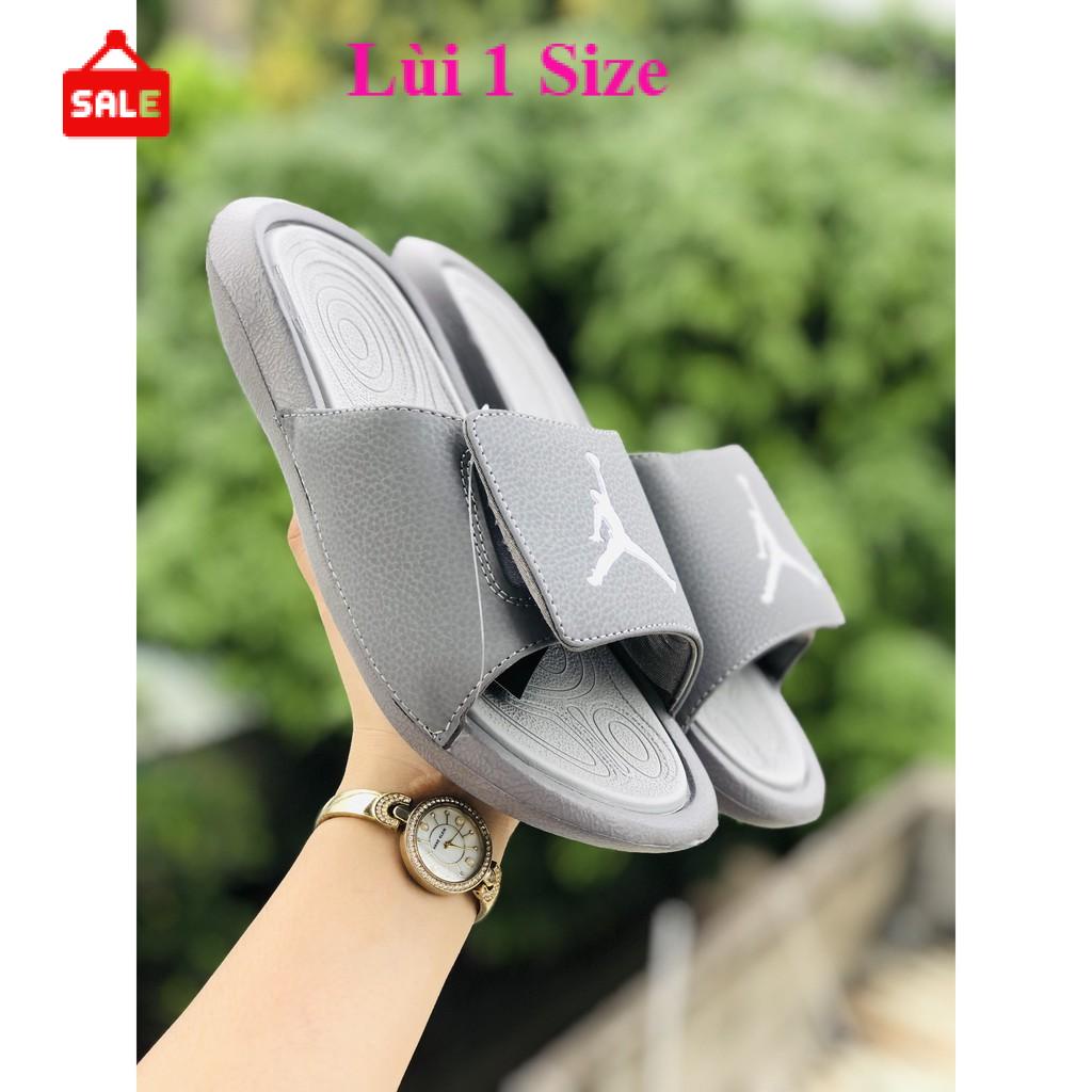 Dép jordan hydro 6 JD bóng rổ quai ngang nam nữ màu full xám