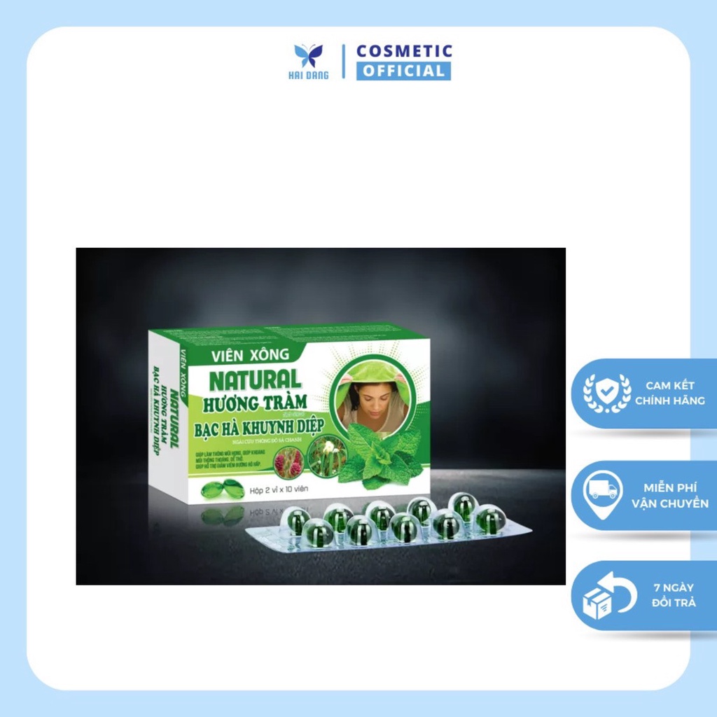 Viên xông Natural Hương tràm ( 2 vỉ x 10 viên)