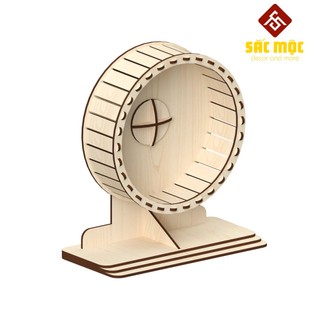 Wheel/vòng quay chạy gỗ tự lắp ráp cho hamster size 17.56cm