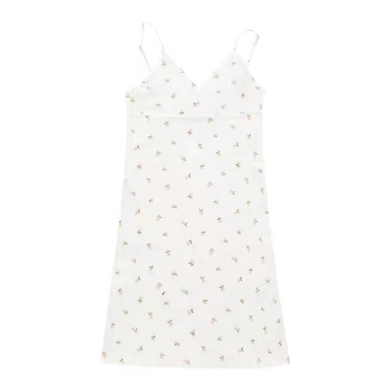 Đầm Hai Dây Cổ Chữ V Dáng Ôm In Họa Tiết Hoa Phong Cách Cổ Điển Thời Trang Mùa Hè Quyến Rũ Cho Nữ