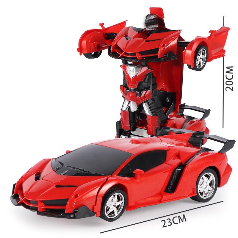 Xe điều khiển từ xa ô tô biến hình thành Rô bốt, đồ chơi mô hình oto robot có đèn, drift cực đỉnh chạy pin sạc