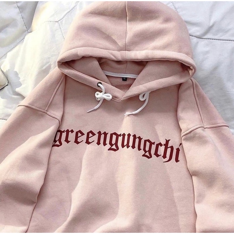 ÁO KHOÁC HOODIE HỒNG UNISEX GREENGUNGCHI