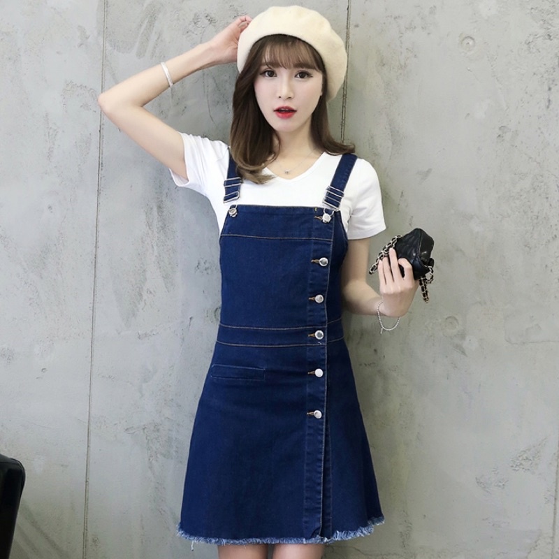 Yếm Jean Nữ Nút Dọc