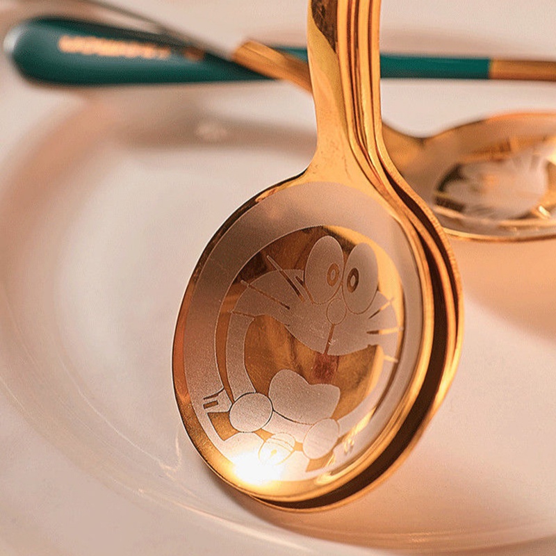 Muỗng Cà Phê Bằng Thép Không Gỉ Tay Cầm Hoạt Hình Dễ Thương Thoải Mái Bền Bỉ Dễ Vệ Sinh