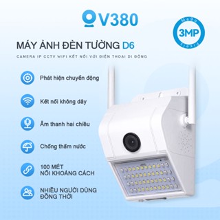  Camera IP Wifi V380 D6 3MP 1440P HD Đèn Treo Tường Giám Sát An Ninh Thông Minh Ngoài Trời Máy Ảnh Không Dây 