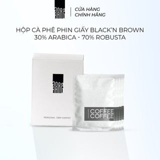 Hộp cà phê phin giấy/túi lọc cao cấp black'n brown - blend robusta & arabica, vị choco, đậm đà rang rang coffee 12g