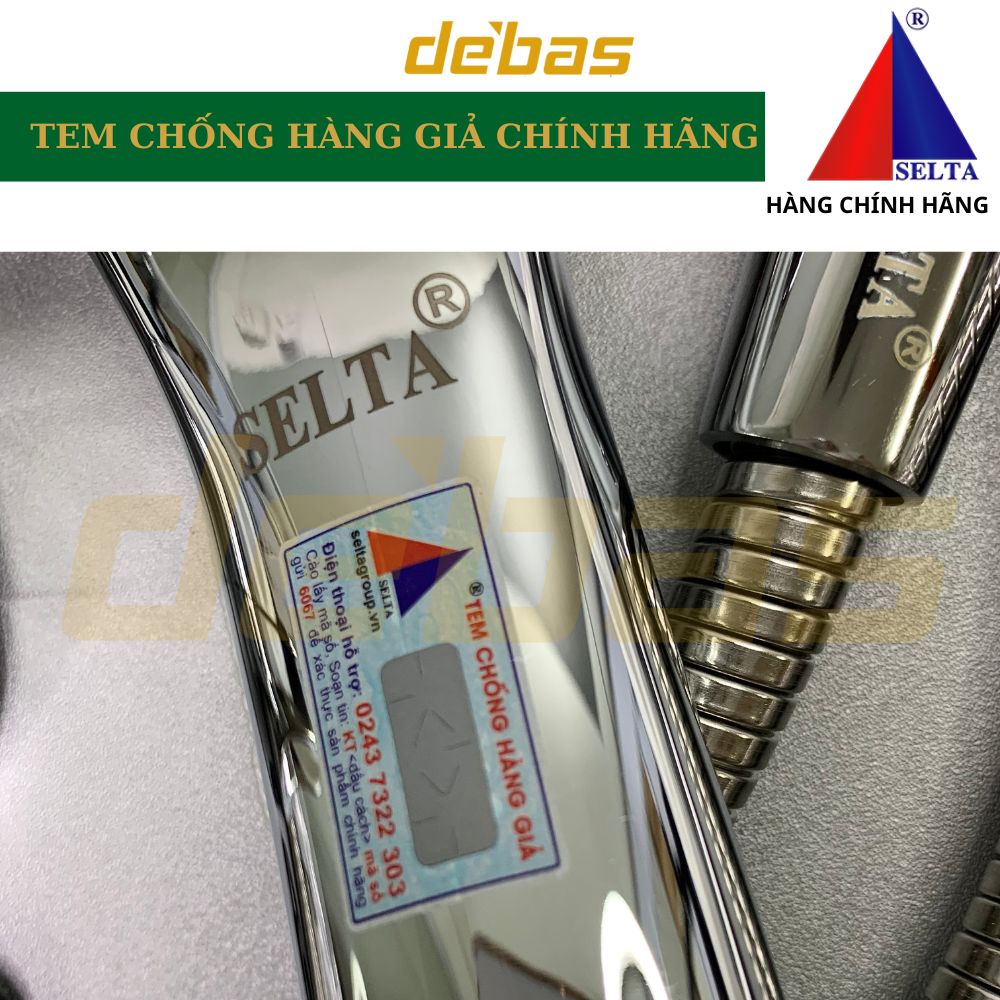 Vòi sen tắm nóng lạnh dây bát sen nhà tắm siêu bền cao cấp chính hãng bảo hành 12 tháng Selta DBSELTA mạ