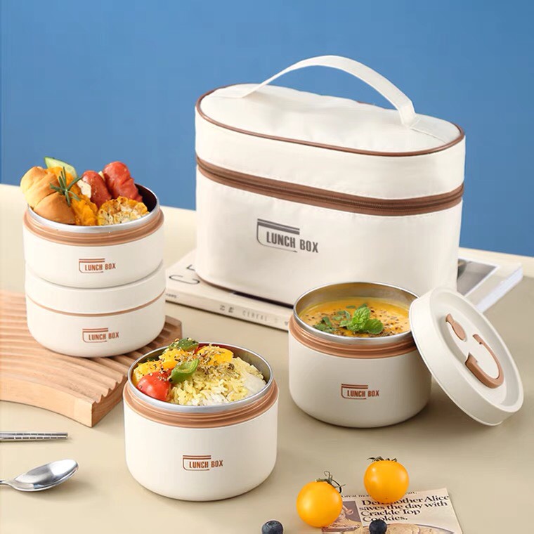 Hộp Cơm Văn Phòng, Hộp Đựng Cơm Giữ Nhiệt Kèm Túi Cách Nhiệt Ok Honey