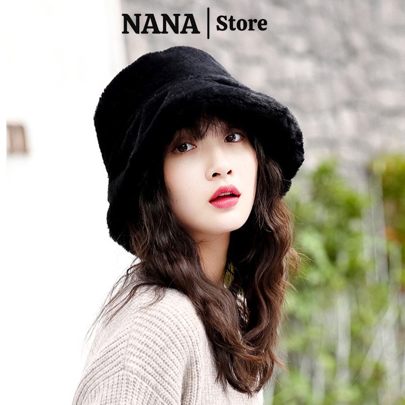 Mũ len nữ bucket cao cấp hàn quốc NANA nón len nữ đẹp thời trang mùa đông trẻ trung