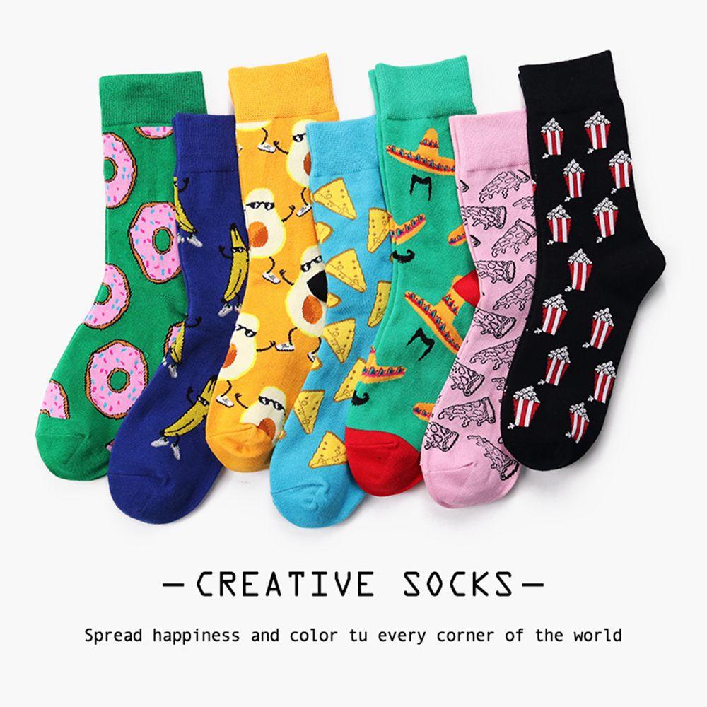 Tất Nam Giữ Ấm Họa Tiết Bánh Donut Hoạt Hình Vui Nhộn