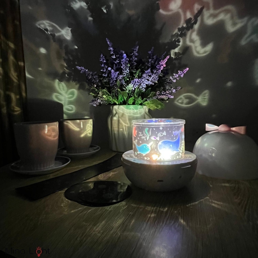Đèn ngủ để bàn cute, đèn ngủ ngàn sao và chiếu sao vũ trụ 3D siêu dễ thương