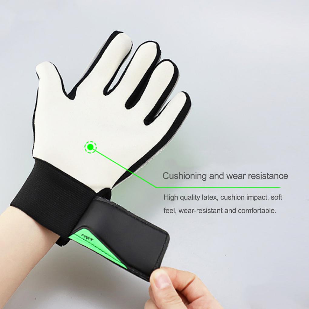 1 Đôi Găng Tay Thủ Môn Bằng Da PU Chống Trượt Có Thể Điều Chỉnh Cho Bé